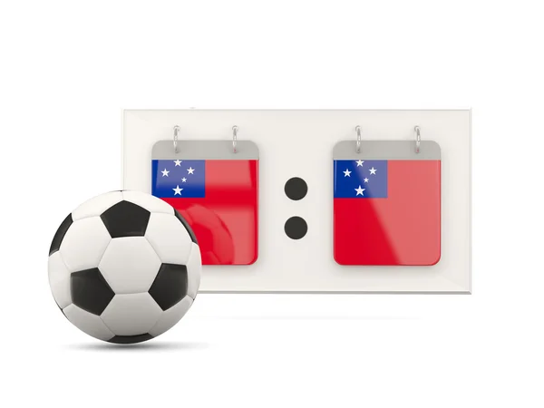 Drapeau de Samoa, football avec tableau de bord — Photo