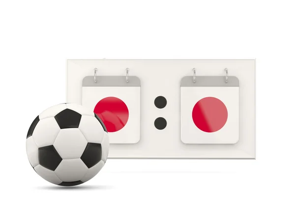 Vlag van japan, voetbal met scorebord — Stockfoto