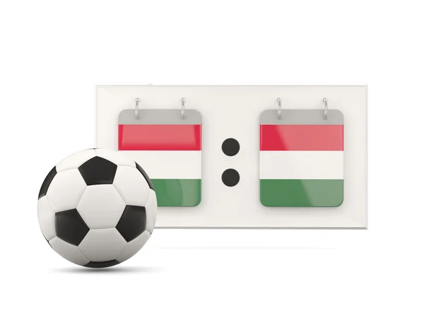 Drapeau de la Hongrie, football avec tableau de bord — Photo