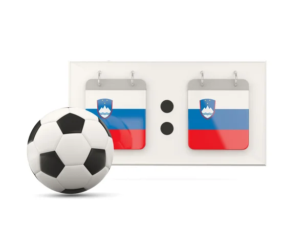 スロベニア、スコアボードのフットボールの旗 — ストック写真