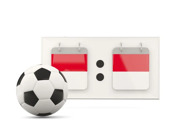 Vlag van Indonesië, voetbal met scorebord — Stockfoto