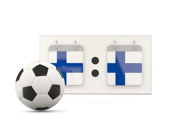 Vlag van finland, voetbal met scorebord — Stockfoto