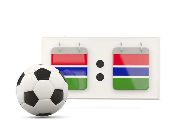 Bandiera della Gambia, calcio con segnapunti — Foto Stock