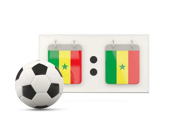 Bandeira do Senegal, futebol com placar — Fotografia de Stock