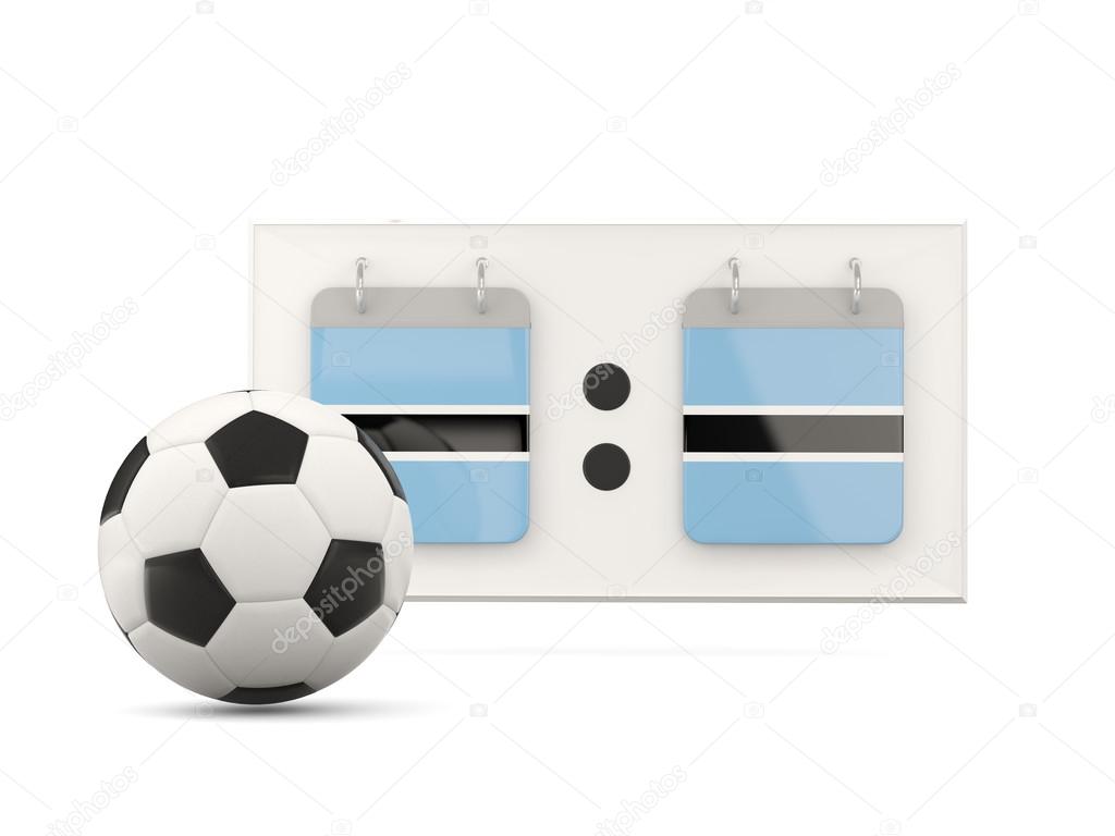 Flag of botswana, football with scoreboard — Stock Photo © Mishchenko