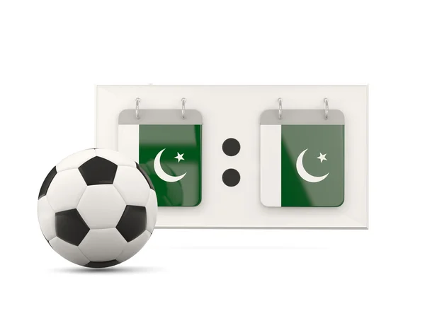 Флаг Пакистана, футбол с табло — стоковое фото