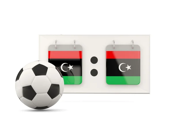 Bandiera della libya, calcio con segnapunti — Foto Stock