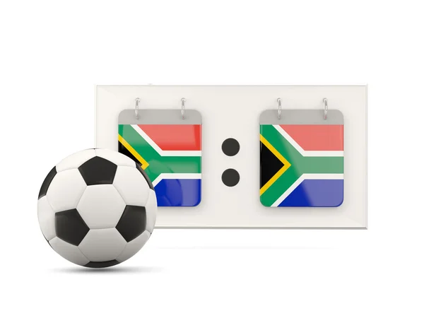 Drapeau de l'Afrique du Sud, football avec tableau de bord — Photo