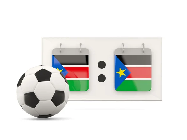 Bandiera del Sud Sudan, calcio con segnapunti — Foto Stock