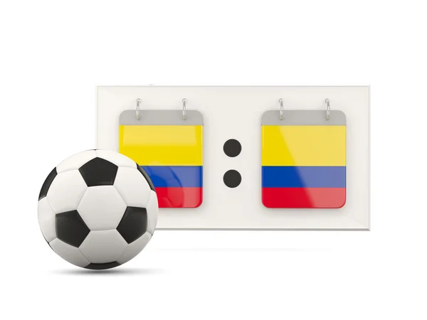 Drapeau de la Colombie, football avec tableau de bord — Photo