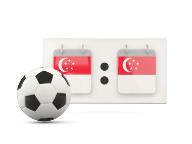 Singapur, futbol çetele ile bayrağı