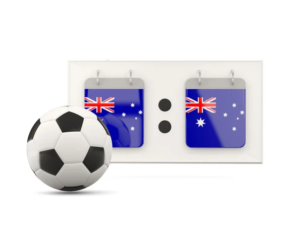 Vlag van Australië, voetbal met scorebord — Stockfoto