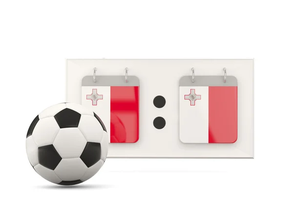 Vlag van malta, voetbal met scorebord — Stockfoto