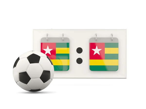 Drapeau du Togo, football avec tableau de bord — Photo