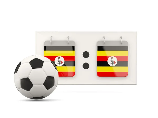 Bandiera dell'uganda, calcio con segnapunti — Foto Stock