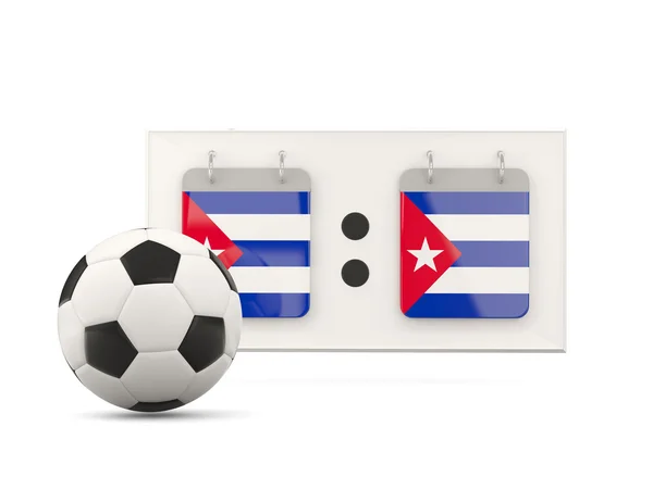 Bandiera di cuba, calcio con segnapunti — Foto Stock