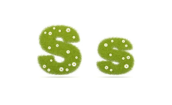 Camolines 글꼴 자연 녹색 잔디입니다. 편지 S s — 스톡 사진