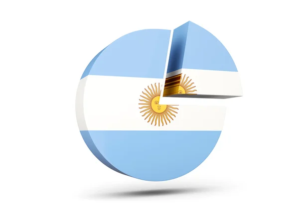 Flagga argentina, runda diagram ikon — Stockfoto