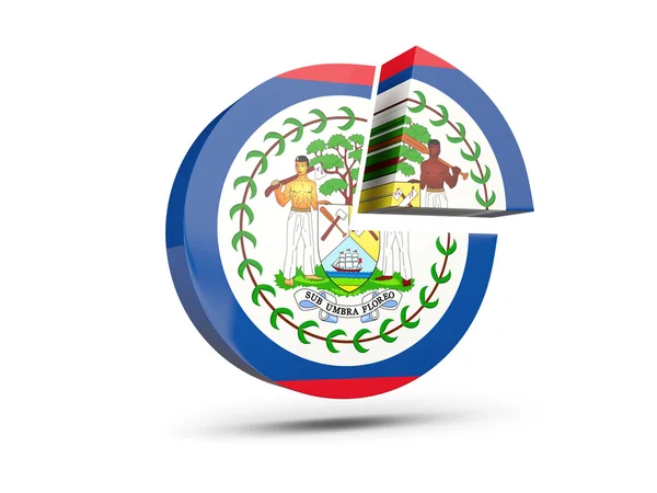 Флаг Белиза, иконка круглой диаграммы — стоковое фото