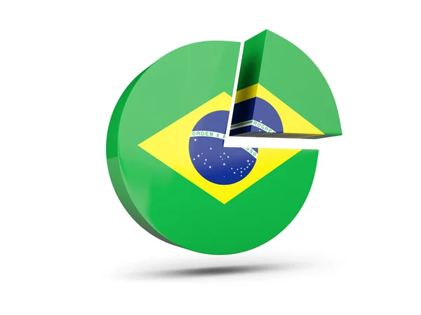 Vlag van Brazilië, ronde pictogram structuurdiagram — Stockfoto