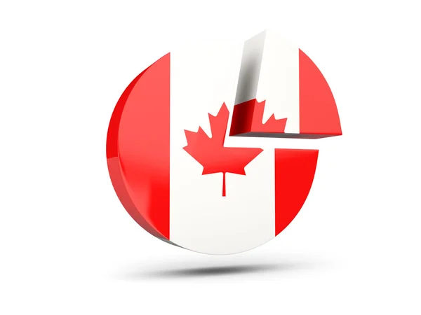 Kanada, bayrağı yuvarlak diyagram simgesi — Stok fotoğraf