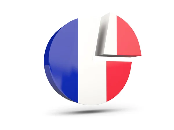 Vlag van Frankrijk, ronde pictogram structuurdiagram — Stockfoto