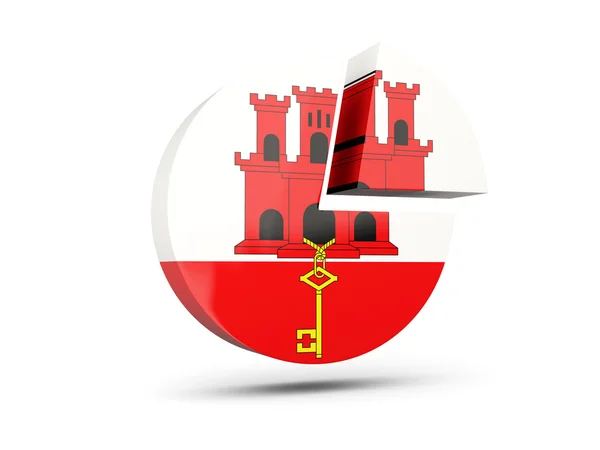 Bandiera di gibraltar, icona diagramma rotondo — Foto Stock