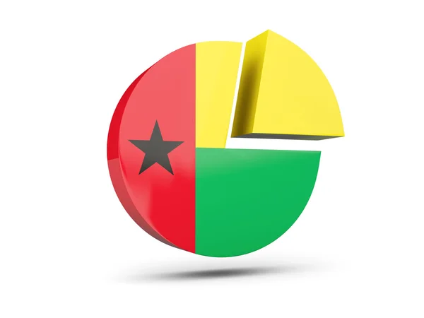 Drapeau de la Guinée-Bissau, icône de diagramme rond — Photo