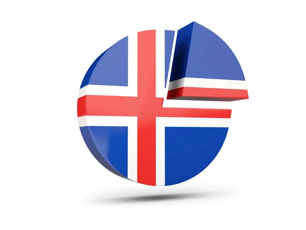 Bandera de iceland, icono de diagrama redondo —  Fotos de Stock