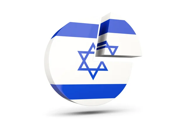 Bandera de Israel, icono de diagrama redondo — Foto de Stock