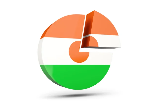 Flagge von Nigeria, rundes Diagramm-Symbol — Stockfoto