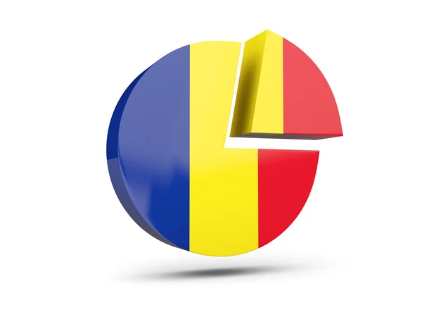 Vlag van Roemenië, ronde pictogram structuurdiagram — Stockfoto