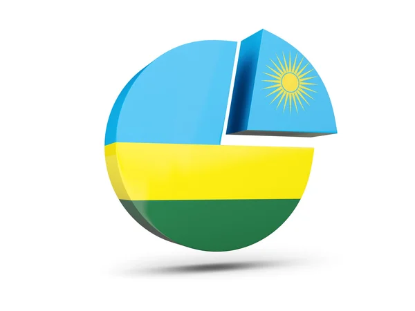 Флаг Руанды, иконка круглой диаграммы — стоковое фото