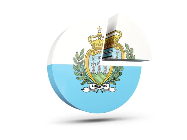 San marino, bayrağı yuvarlak diyagram simgesi — Stok fotoğraf