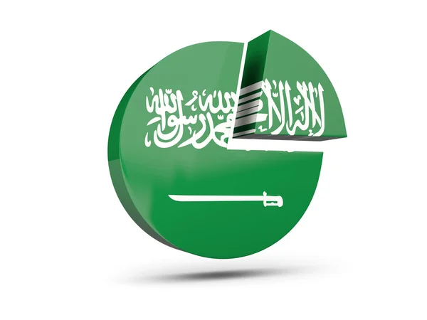 Vlag van Saoedi-Arabië, ronde pictogram structuurdiagram — Stockfoto