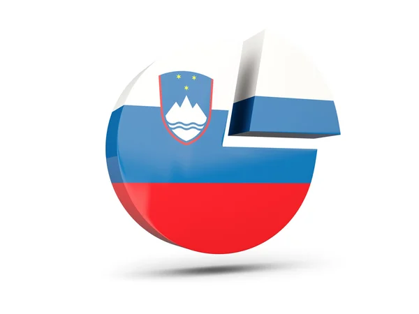 Drapeau de la slovenia, icône de diagramme rond — Photo