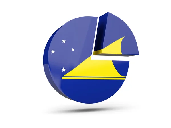 Flagge von Tokelau, rundes Diagramm-Symbol — Stockfoto