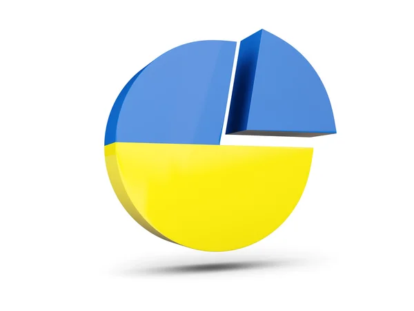 Flagge der Ukraine, rundes Diagramm-Symbol — Stockfoto