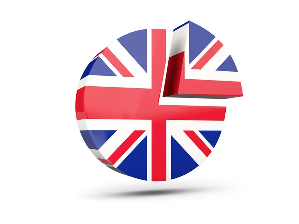 Flag of united kingdom, round diagram icon — Stock Photo, Image