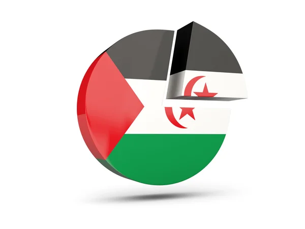 Bandiera del sahara occidentale, icona a schema rotondo — Foto Stock