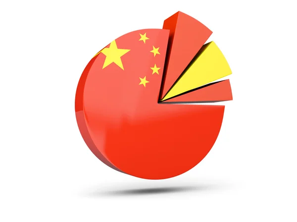 Kina, runda diagram ikonen flagga — Stockfoto