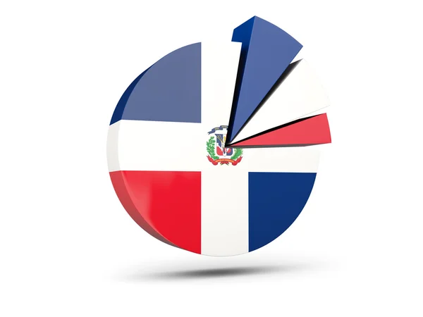 Flag of dominican republic, round diagram icon — Stock Photo, Image