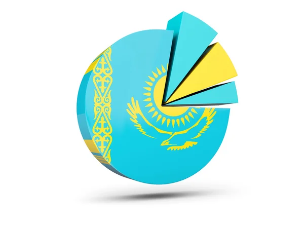Bandiera del kazakhstan, icona del diagramma rotondo — Foto Stock