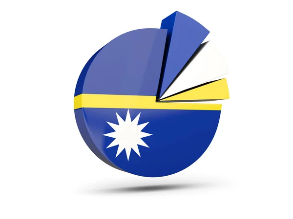 Flagge von Nauru, rundes Diagramm-Symbol — Stockfoto