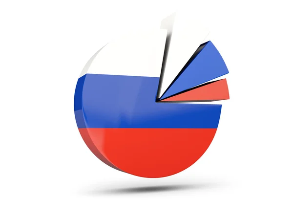 Flag of russia, round diagram icon — Stock Photo, Image