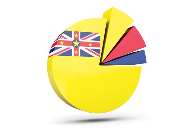 Bandiera di niue, icona del diagramma rotondo — Foto Stock