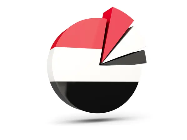 Flag of yemen, round diagram icon — Stock Photo, Image