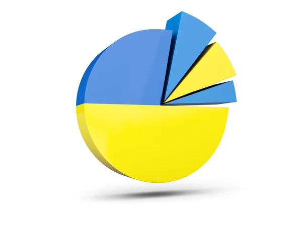 Bandiera dell'Ucraina, icona del diagramma rotondo — Foto Stock