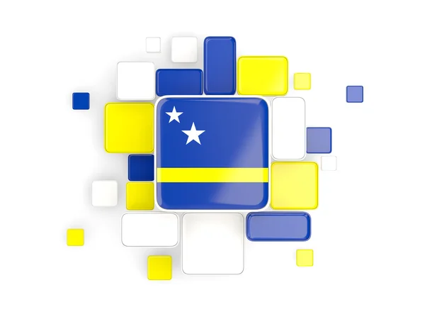 Vlag van Curaçao, mozaïek achtergrond — Stockfoto