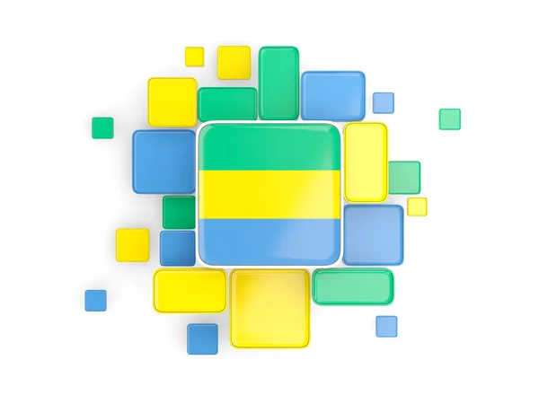 Flagge von Gabon, Mosaikhintergrund — Stockfoto